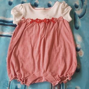 Janie and jack nb 0 3 M red striped bubble ROMPER